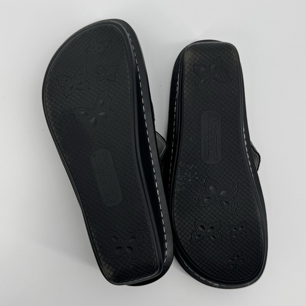 Alegria DIN-511X Black Leather‎ Slide Sandals Women's EU 39 US 9 Comfort Shoes - Picture 8 of 10